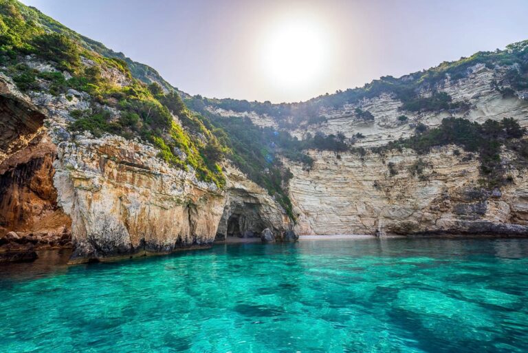 Blue Caves, Paxos, Greece, on a Day Trip from Corfu to Paxos and Antipaxos