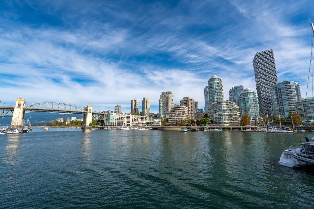 Burrard Street Bridge from Granville Island, Vancouver, Canada on a 3 day Vancouver itinerary