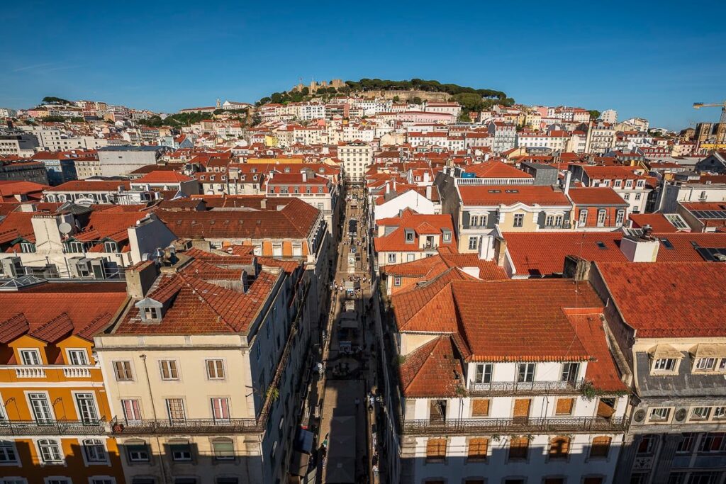 View of Baixa Neighborhood from Santa Justa Lift, Lisbon Neighborhoods Guide