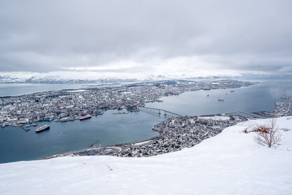 View from Storsteinen Mountain, Tromso, Norway - Fjellheisen Cable Car - Top Things to do in Tromso Norway