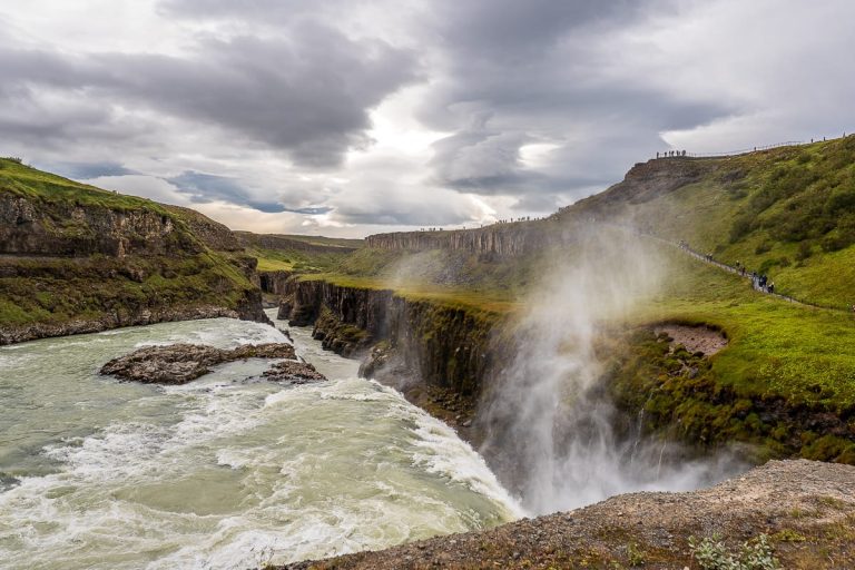 Lower Observation Deck at Gullfoss Waterfall, Iceland Golden Circle Itinerary